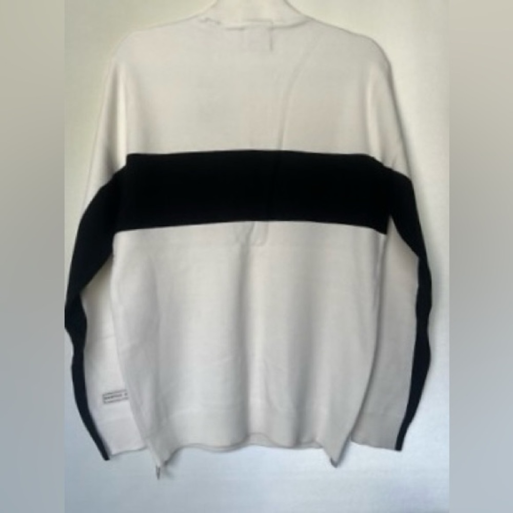 Scotch and Soda White and Black Half-Zip Pullover - Picture 3 of 7